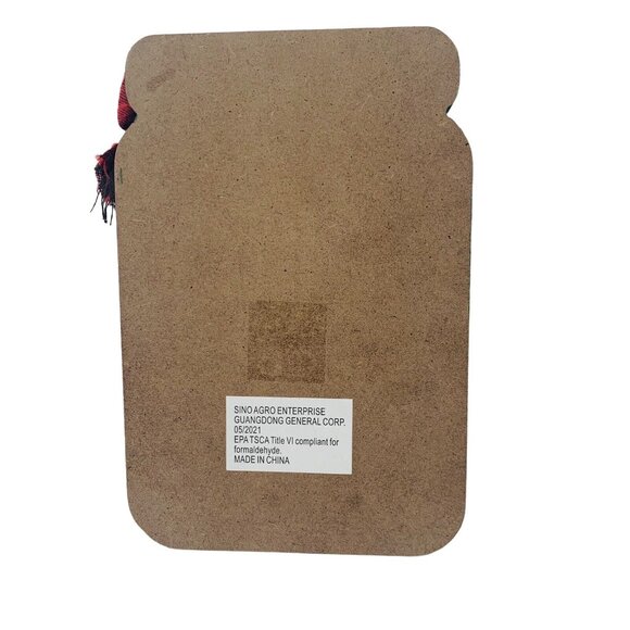 Merry Christmas Mason Jar Wood Sign Rustic Farmhouse Plaid Bow Holiday Decor - Picture 3 of 10